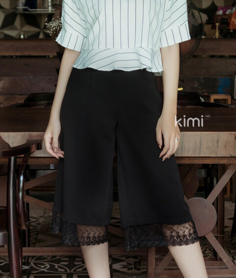 Quần Culottes Phối Chân Ren - QL180001